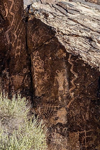 Ancient petroglyphs seen at Parowan Gap. Nature Print
